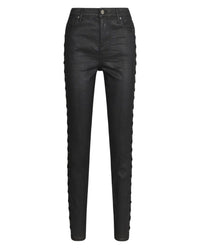 Jean skinny Rock à laçets en coton - Noir