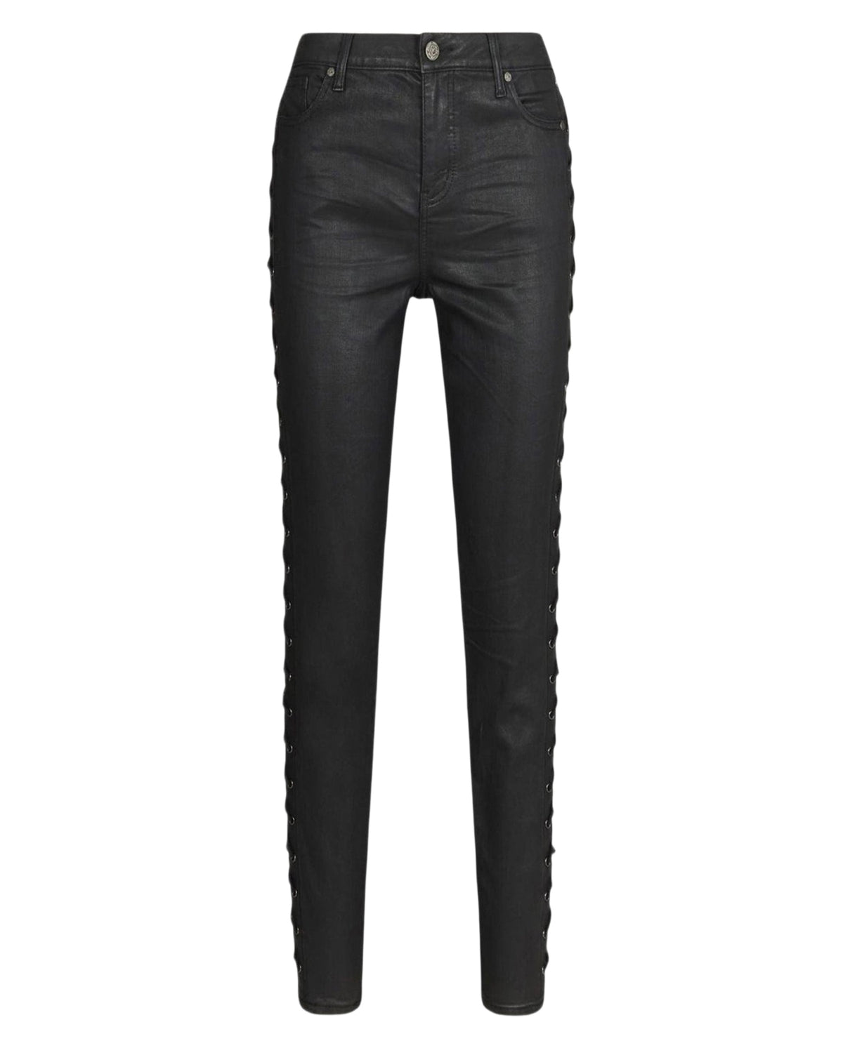 Jean skinny Rock à laçets en coton - Noir