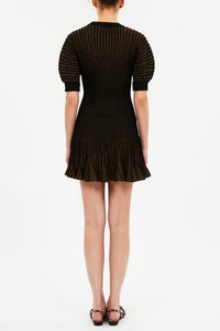 Robe mini Talie à manches bouffantes - Noir