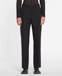 Pantalon droit avec ceinture en laine - Maïs