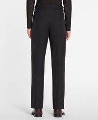 Pantalon droit avec ceinture en laine - Maïs