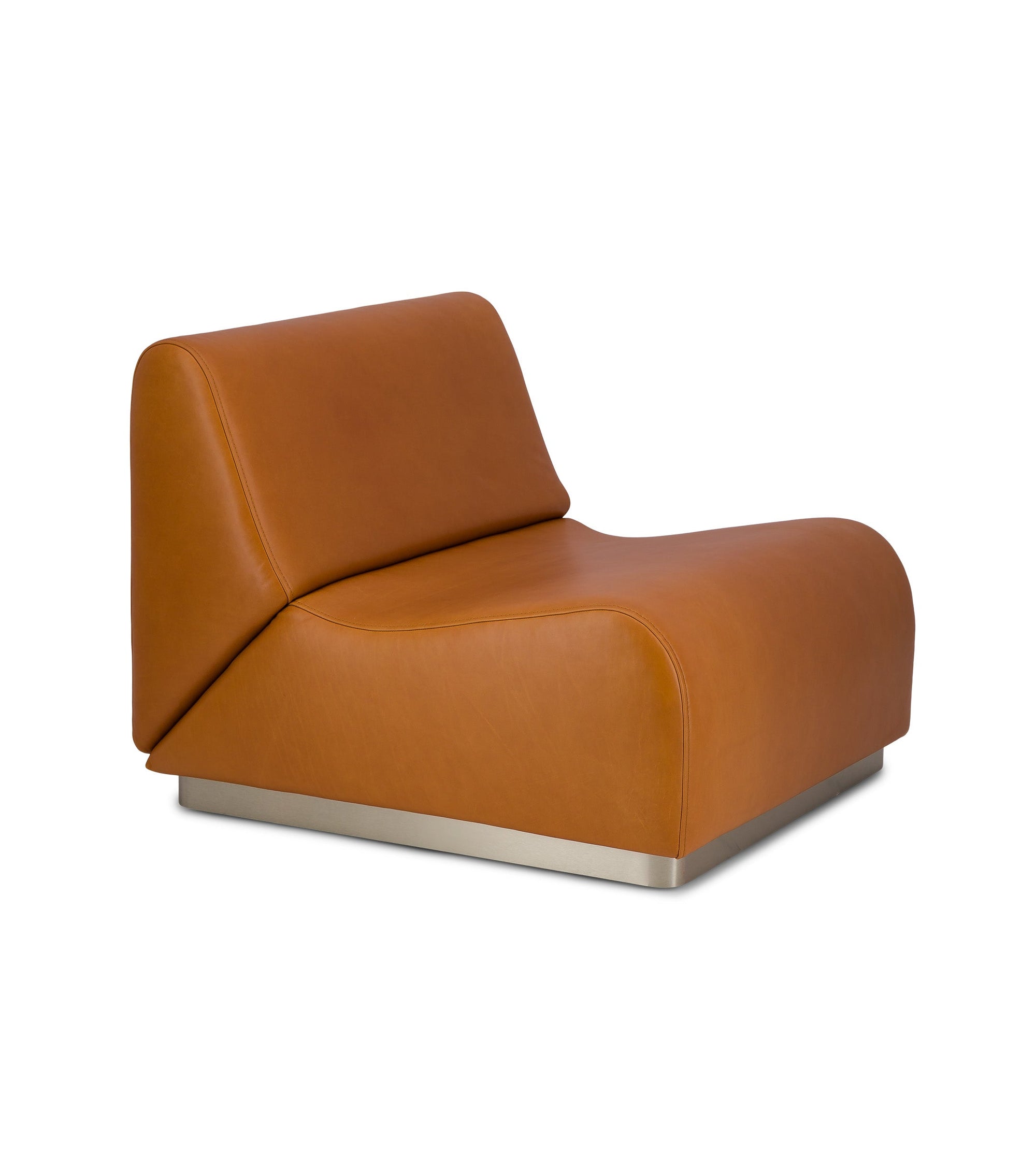 Chauffeuse modulable Rotondo en cuir - Camel