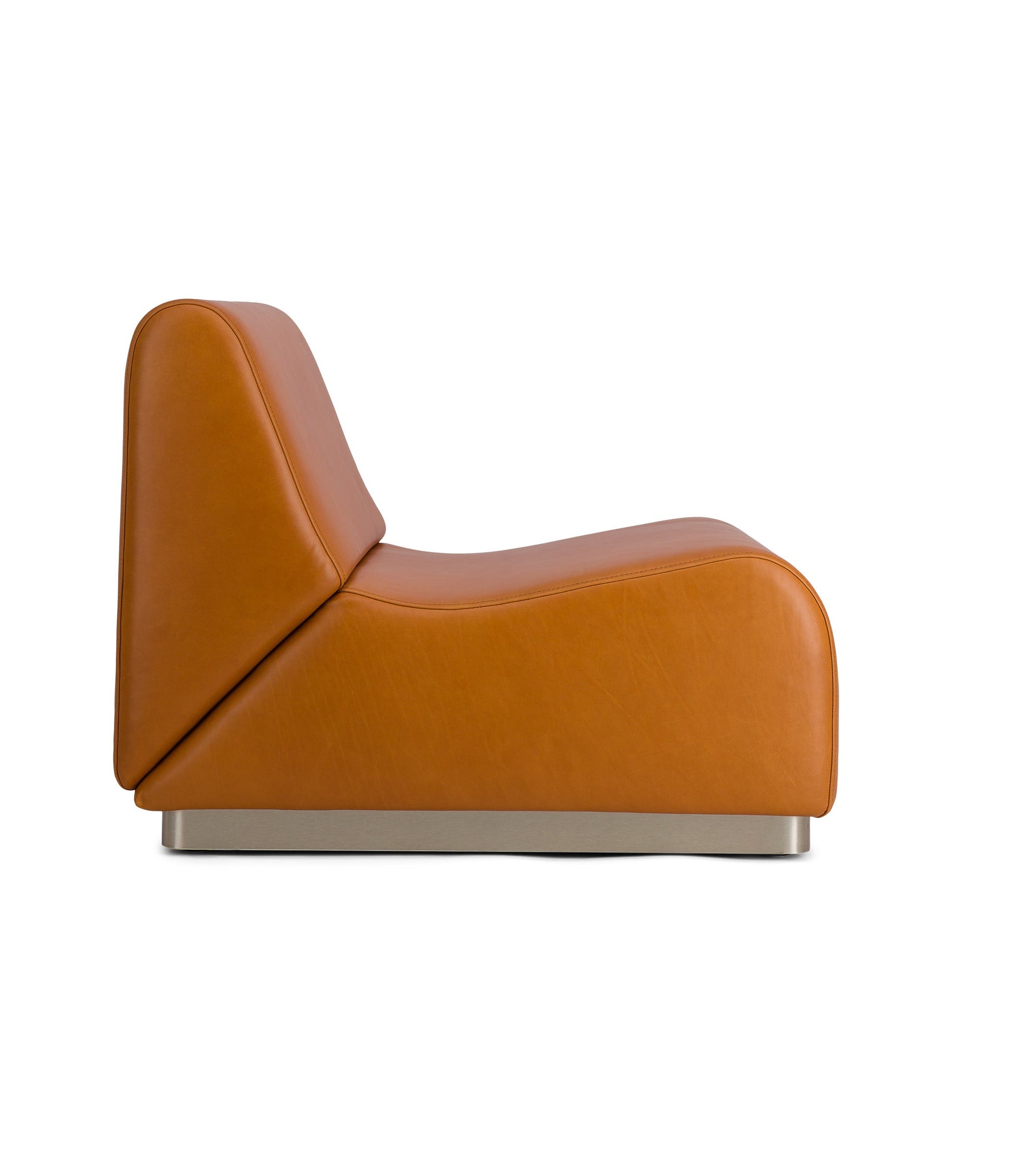 Chauffeuse modulable Rotondo en cuir - Camel
