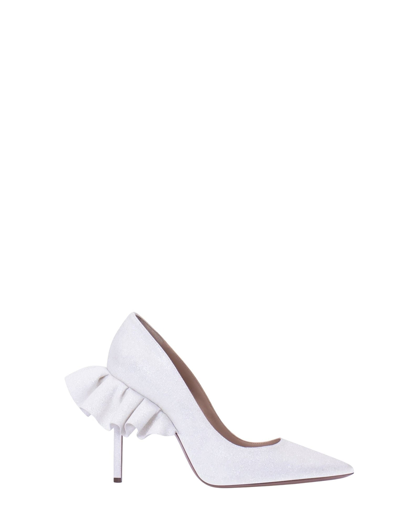 Escarpins Rouches 105 en cuir - White Glitter