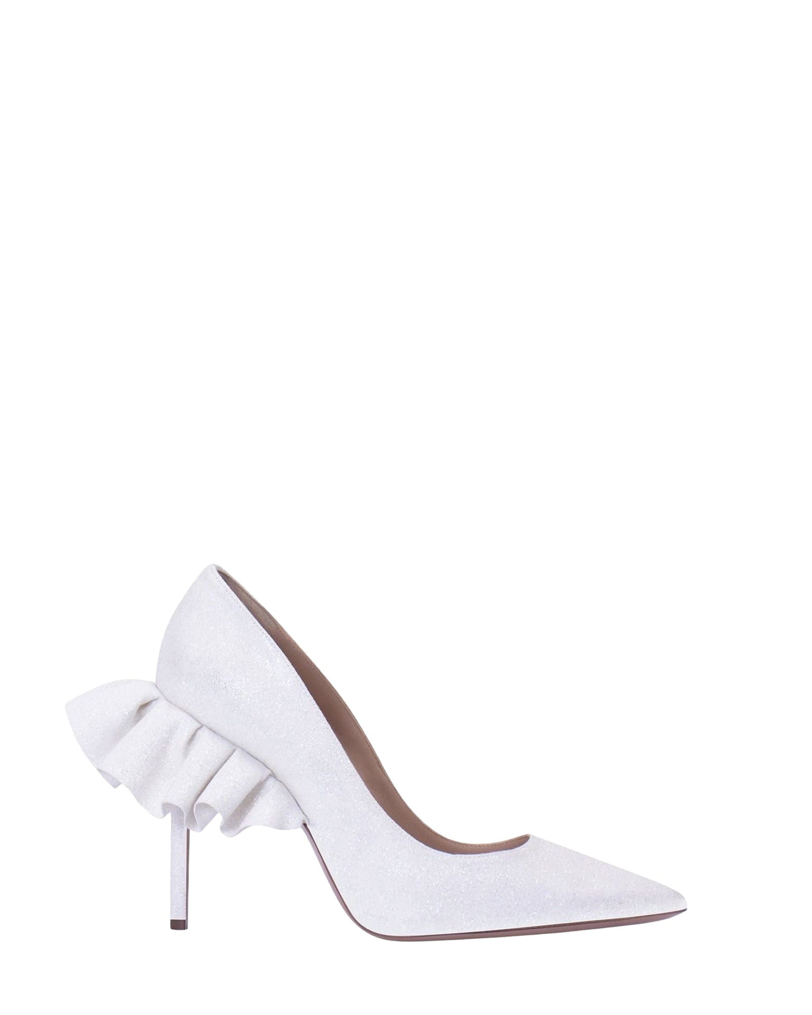 Escarpins Rouches 105 en cuir - White Glitter