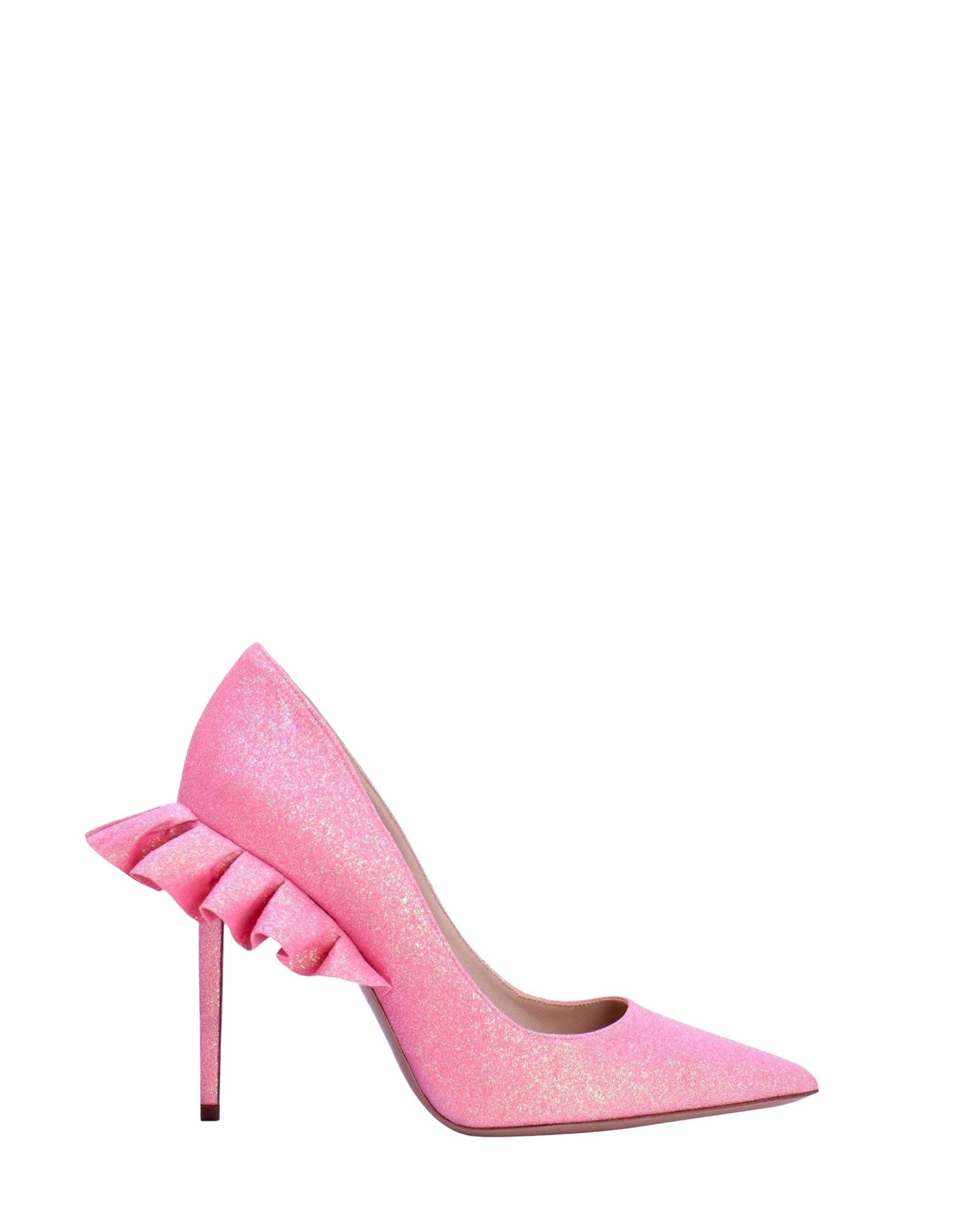 Escarpins Rouches Glitter 105 en cuir - Pink Glitter