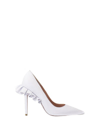 Escarpins Rouches 105 en cuir - White Leather