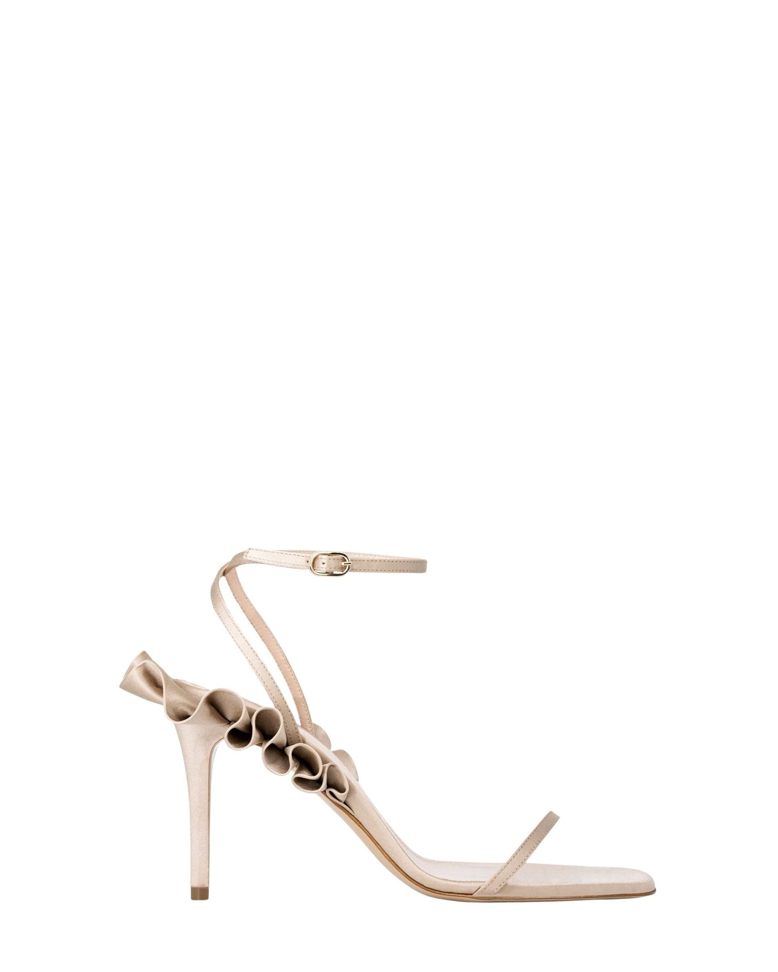 Sandales Rouches 85 en satin - Champagne Satin