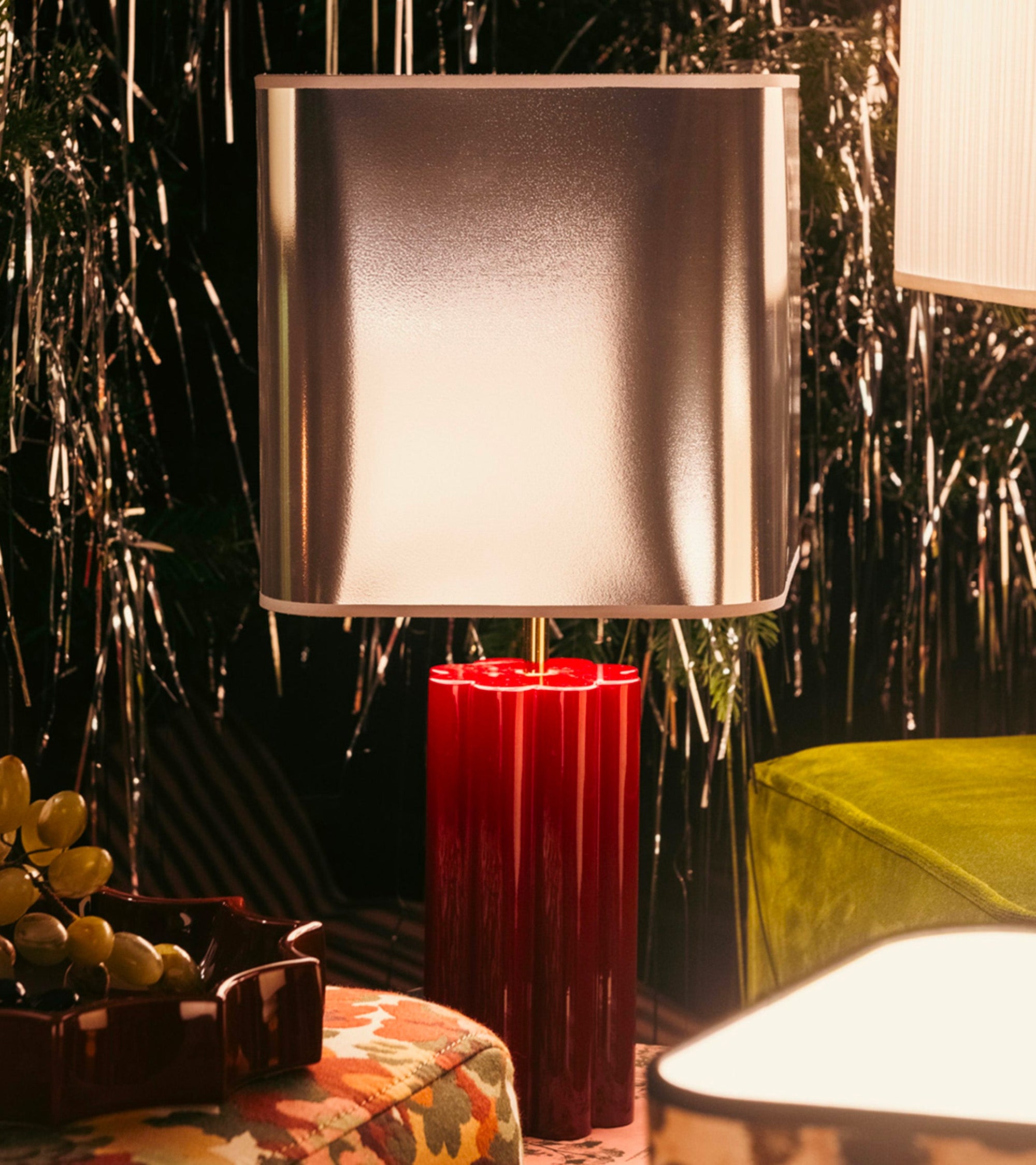 Petite lampe à poser Gioia - Blanc crème et Argenté