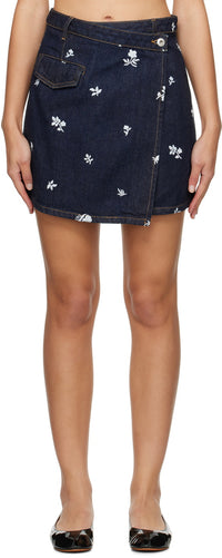 Jupe en denim courte - Bleu Marine