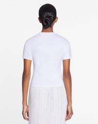 Eyelet drapped fitted top - Blanc optique