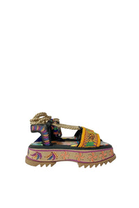 Banana flat sandals with pearls - Black