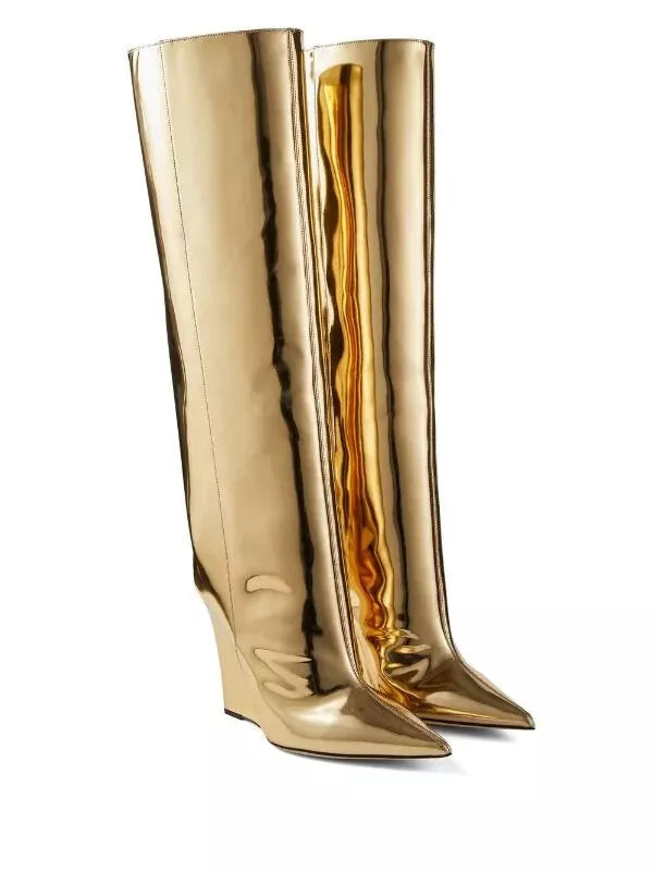 Blake mid high 85 leather boots - Gold