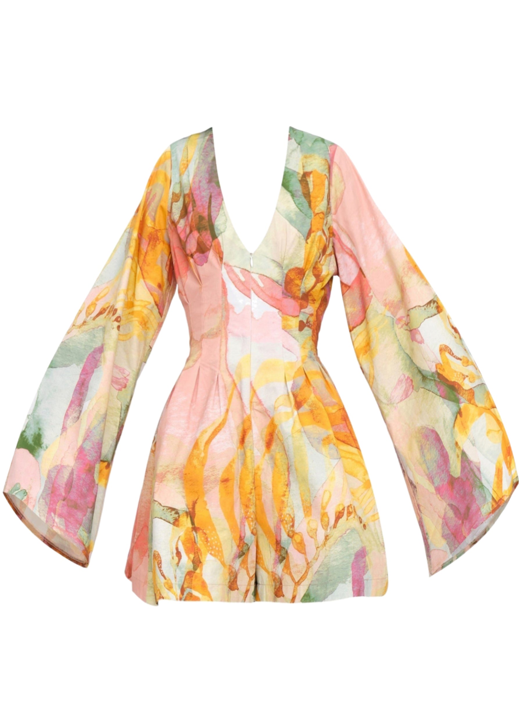 Pana long-sleeved flared jumpsuit - Zuli Print