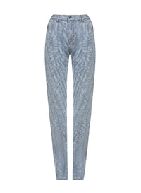 STAR PRINTED DENIM BAGGY