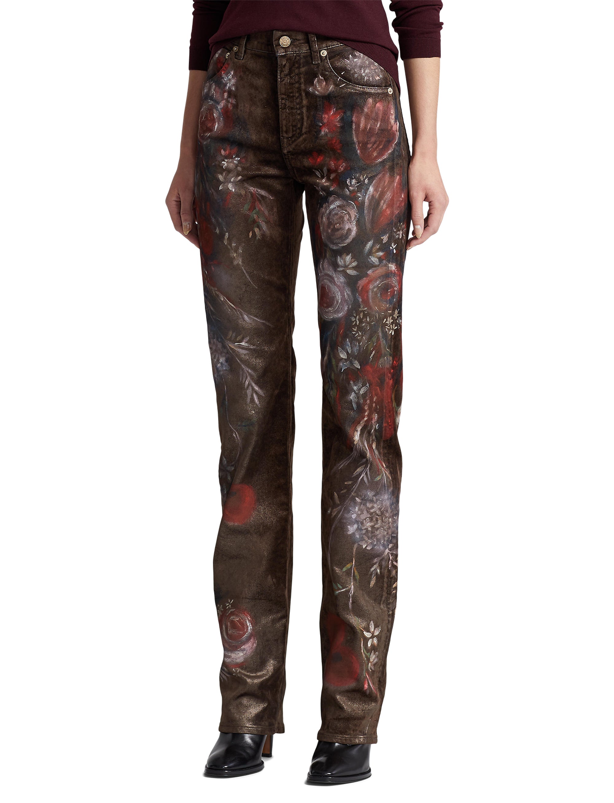 Jean droit Beldon décoré - Lustrous Floral