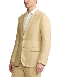 Veste Kent en lin et soie mélangé - Tan & Multicolore