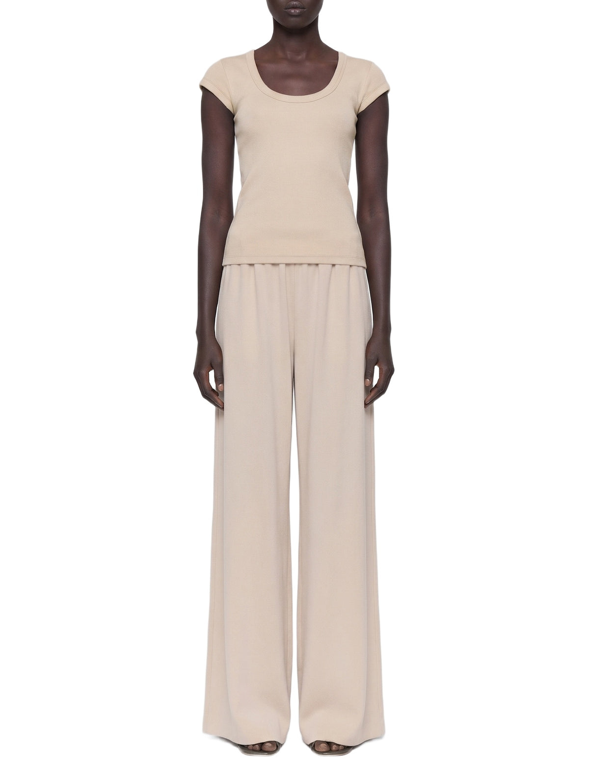 Saba round-neck cotton T-shirt - Powder