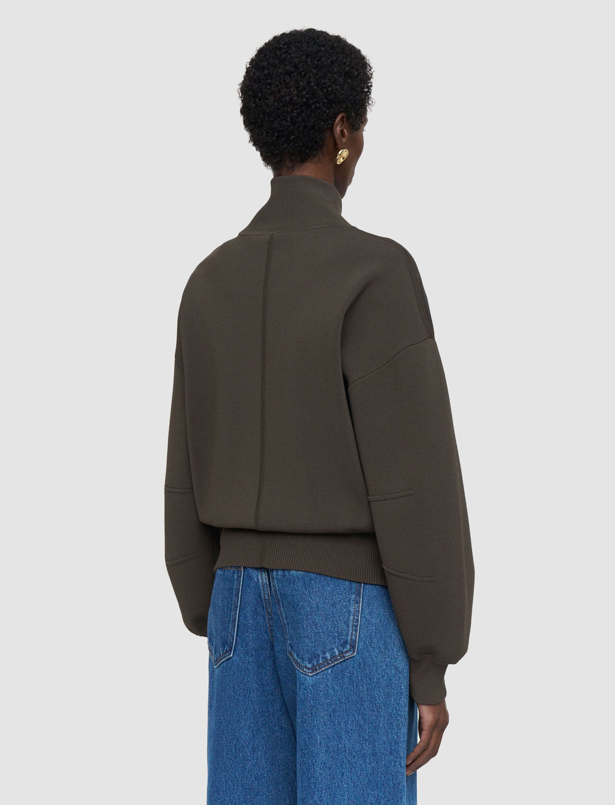 Loose-fitting sand-coloured bomber jacket - Palm Leaf