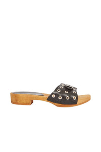 Sabots Club 30 en cuir - Noir