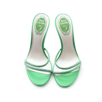 Sandales à talons Irina 105 à strass en satin - Verde & Erinite