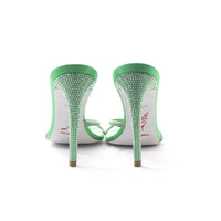Sandales à talons Irina 105 à strass en satin - Verde & Erinite