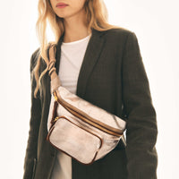 Romeo leather fanny pack - Platinum
