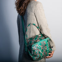 Lalya bag in python - Painted Green
