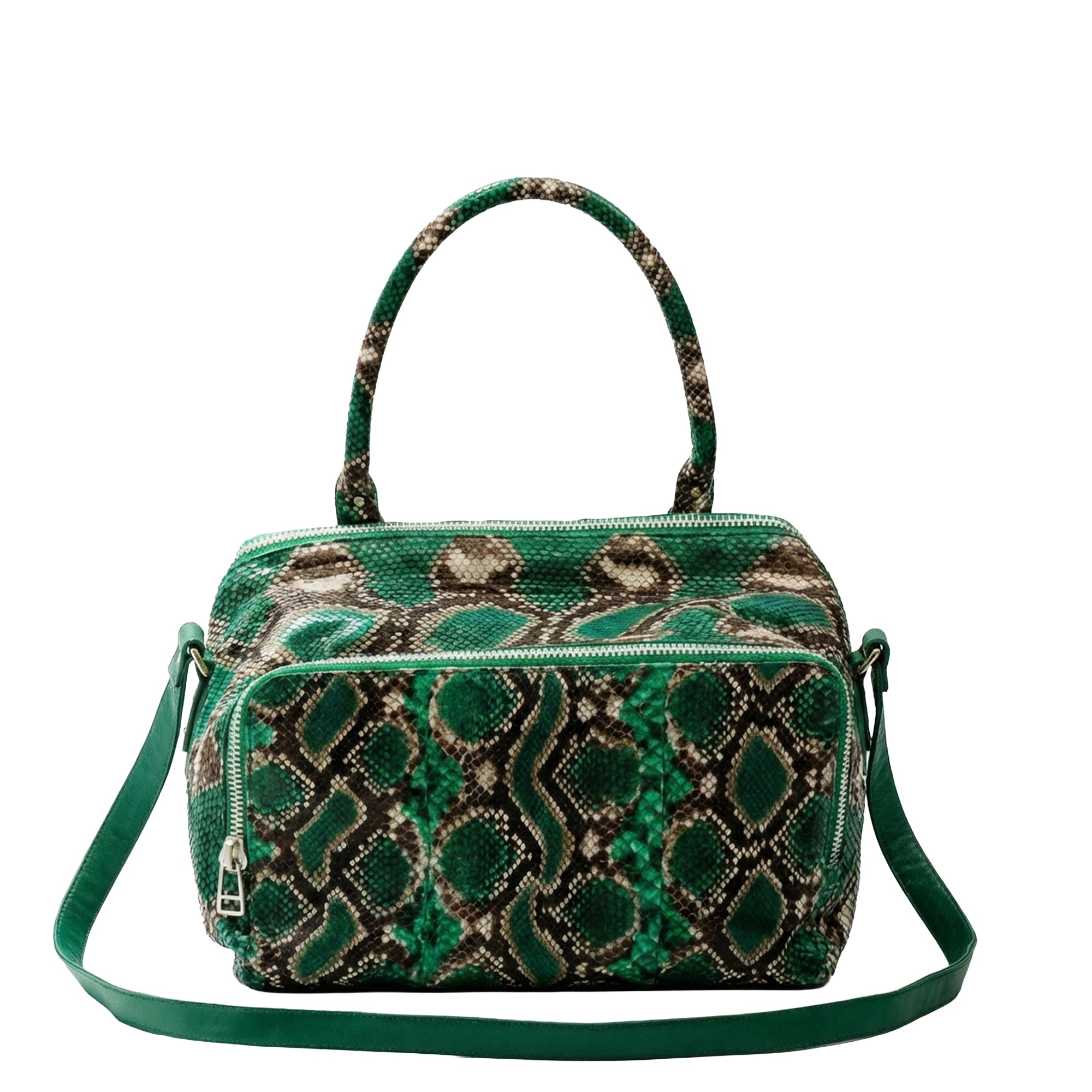 Lalya bag in python - Painted Green