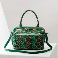 Lalya bag in python - Painted Green