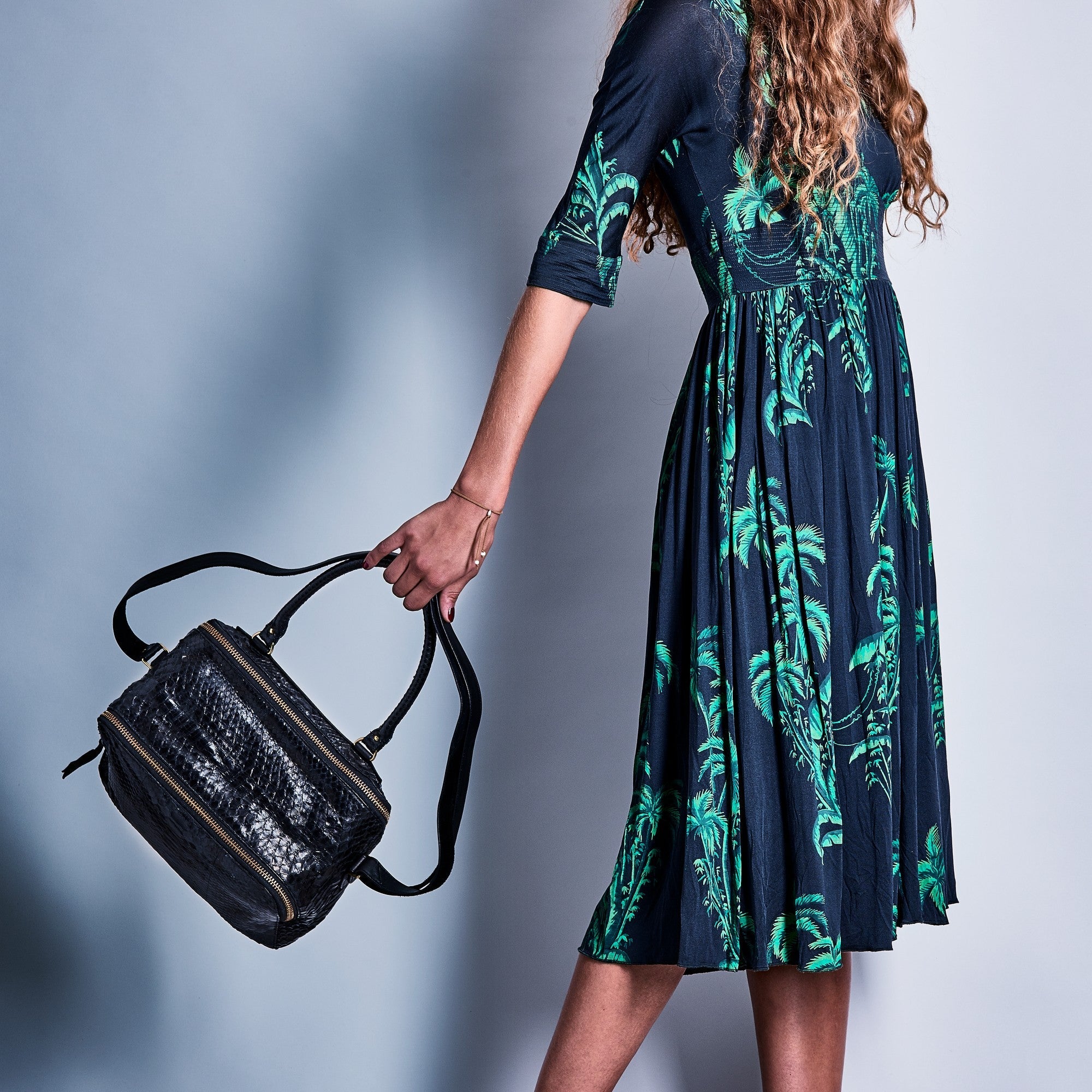 Lalya bag in python - Black