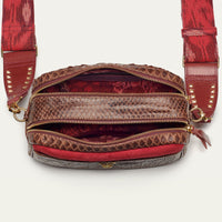 Sac Lily en crocodile et python - Chocolat