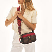 Sac Lily en crocodile et python - Chocolat