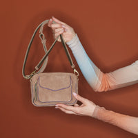 Petit sac Charly en cuir - Grège