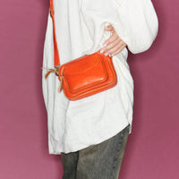 Petit sac Charly en cuir - Orange Goyave