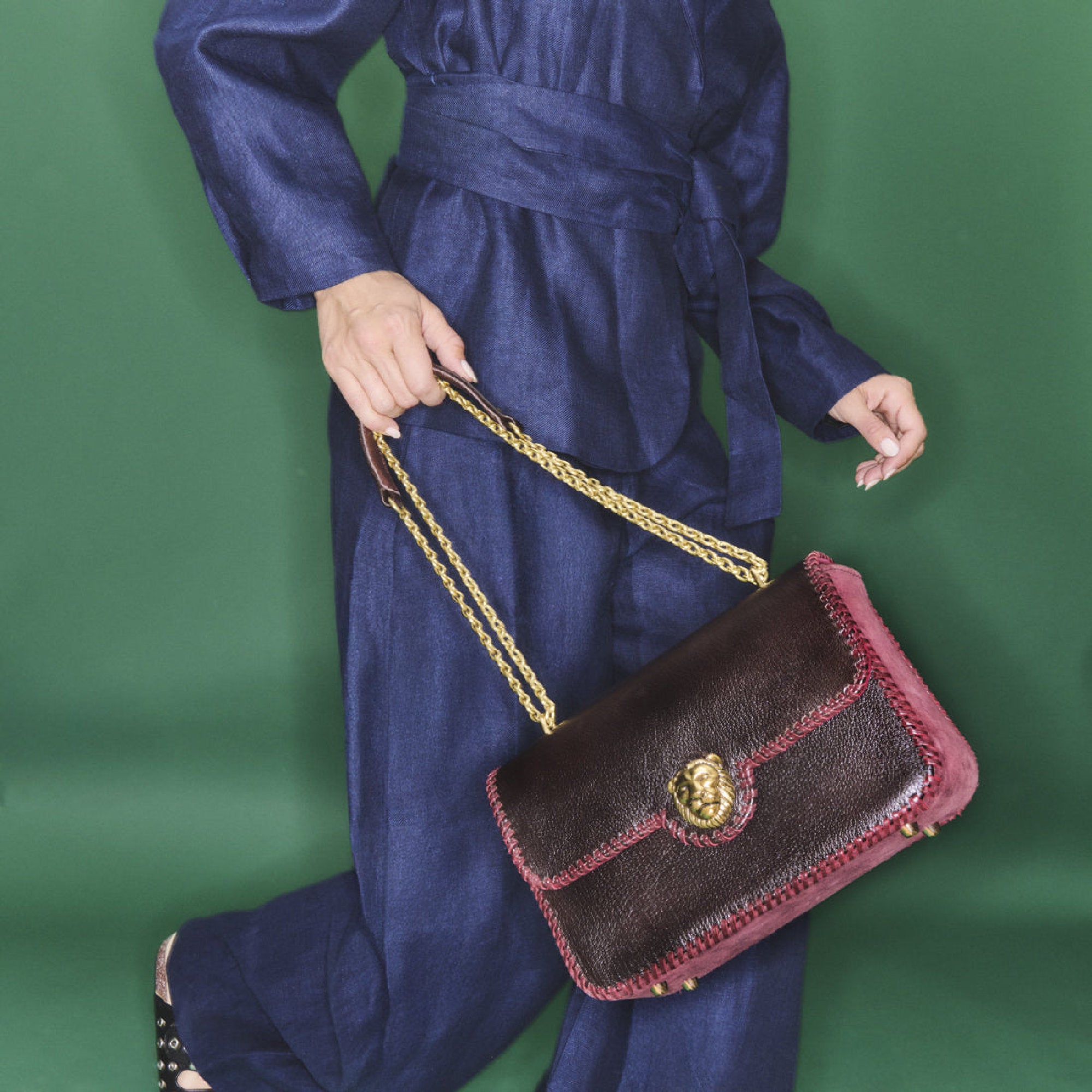 Grand sac Ava en cuir - Brun