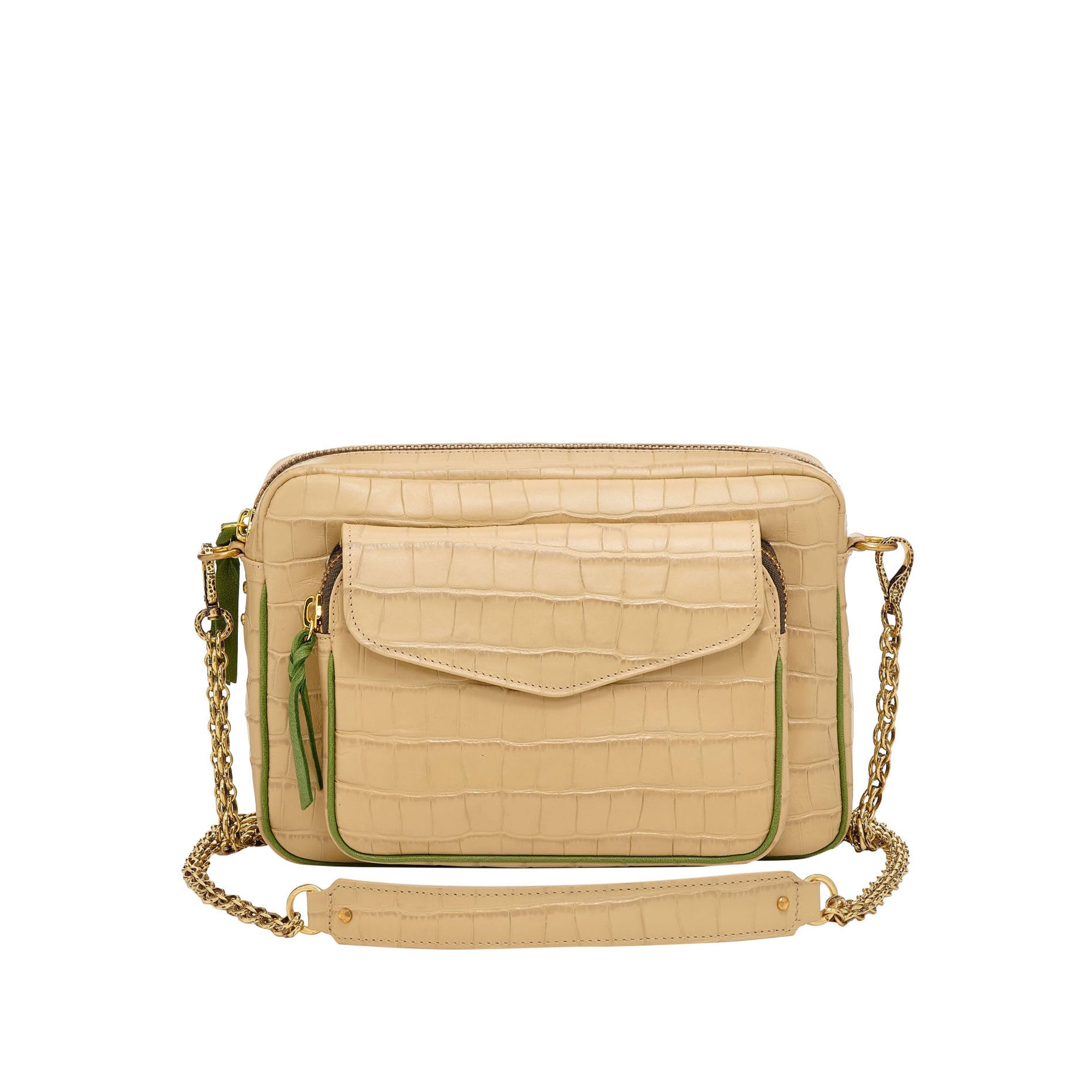 Large Charly leather bag - Sésame