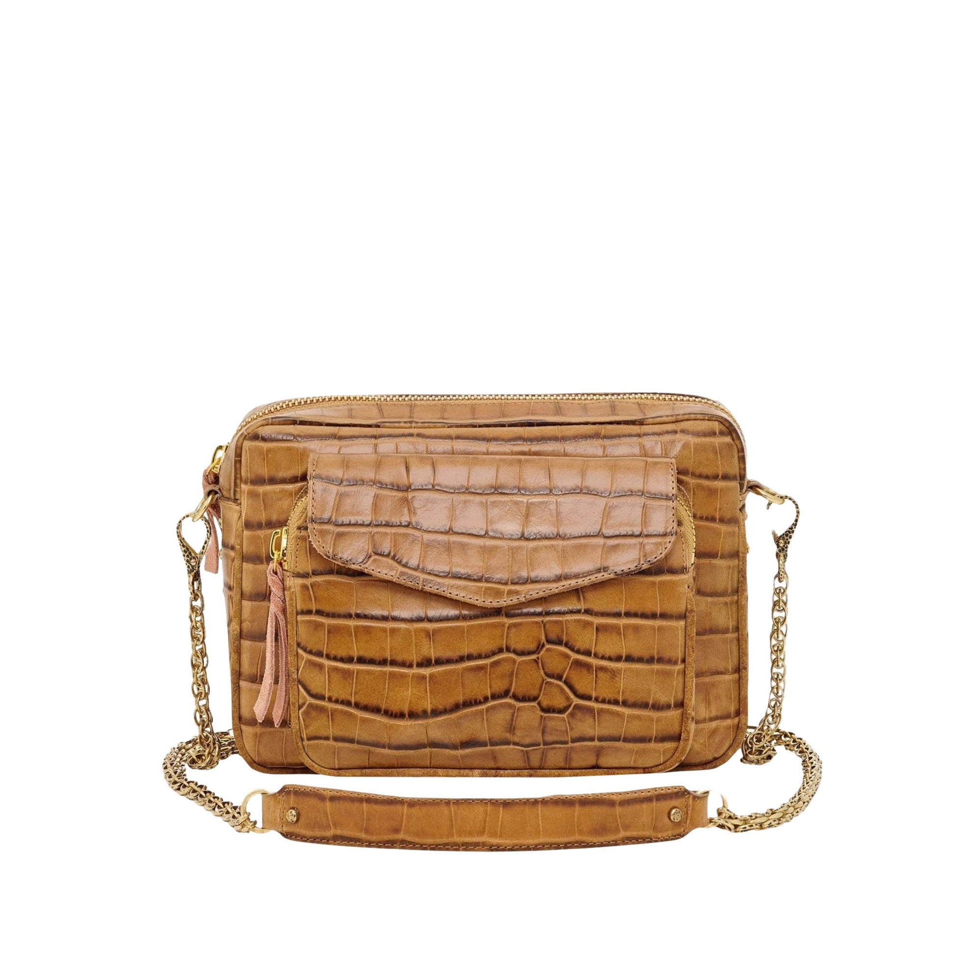 Grand sac Charly en cuir - Tabac
