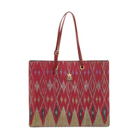 Grand cabas Archi en cuir - Burgundy