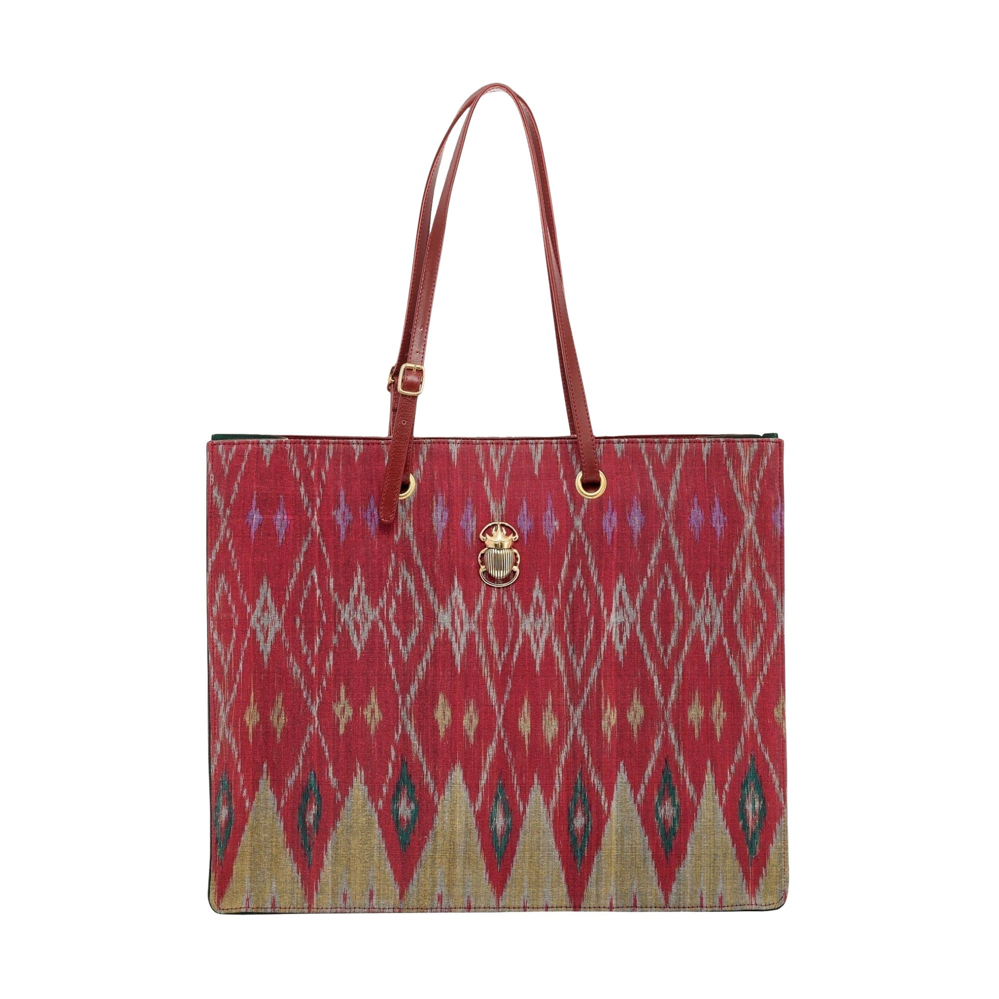 Grand cabas Archi en cuir - Burgundy