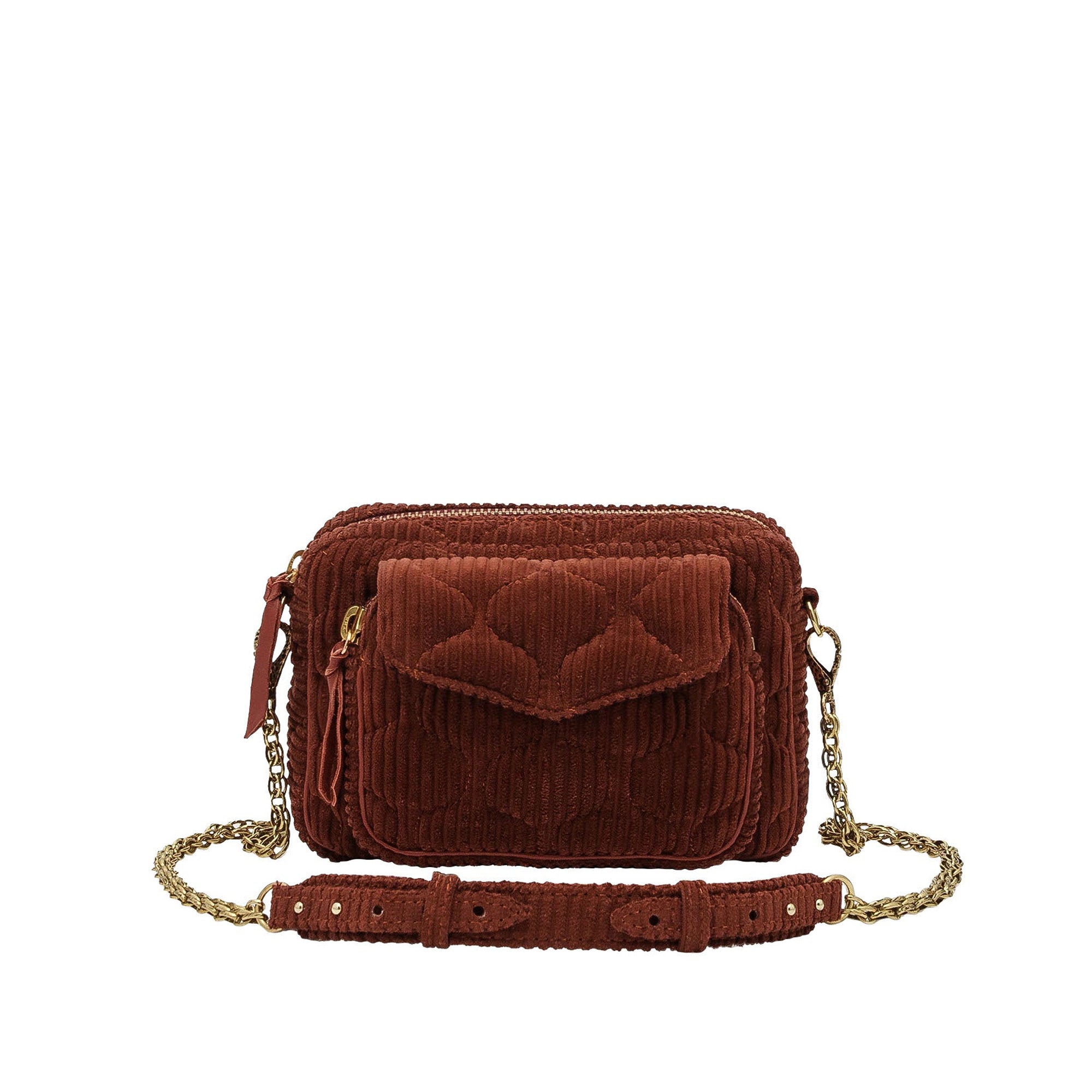 Sac Charly en cuir matelassé - Brique