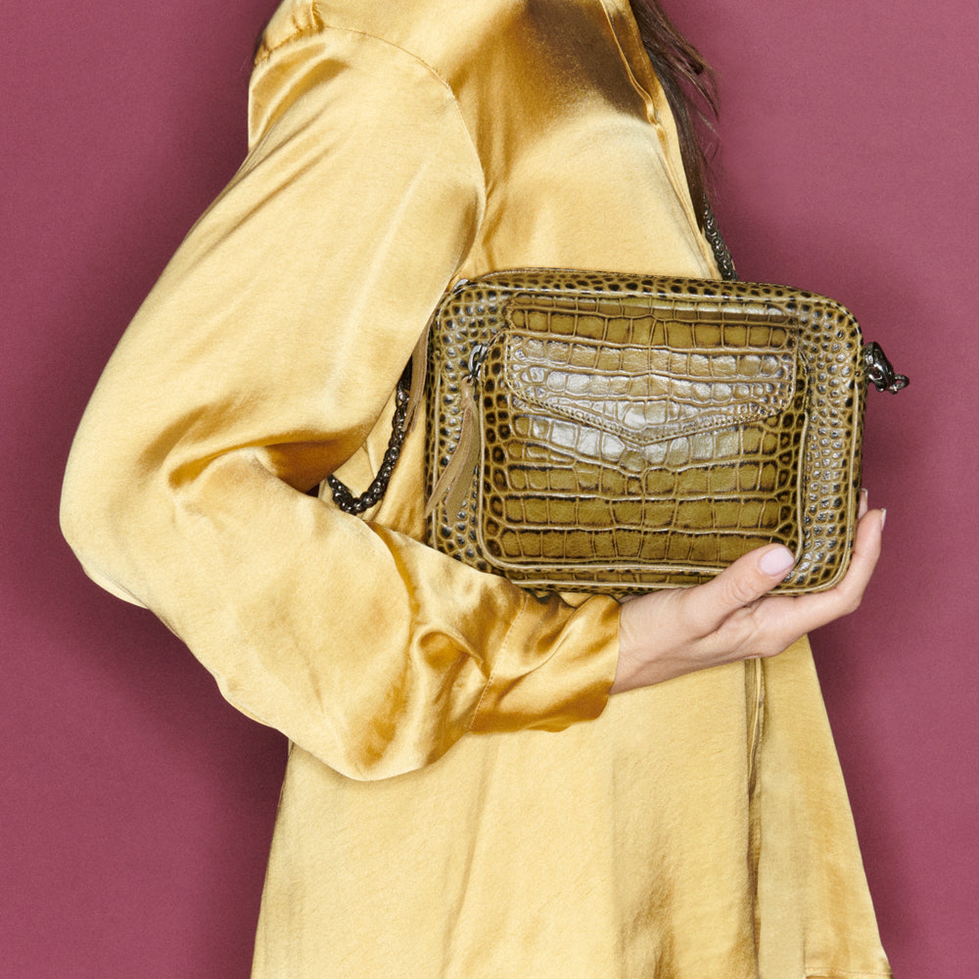 Sac Charly en cuir - Kaki