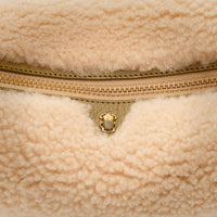 Sac Chris en cuir et peau lainée - Crème