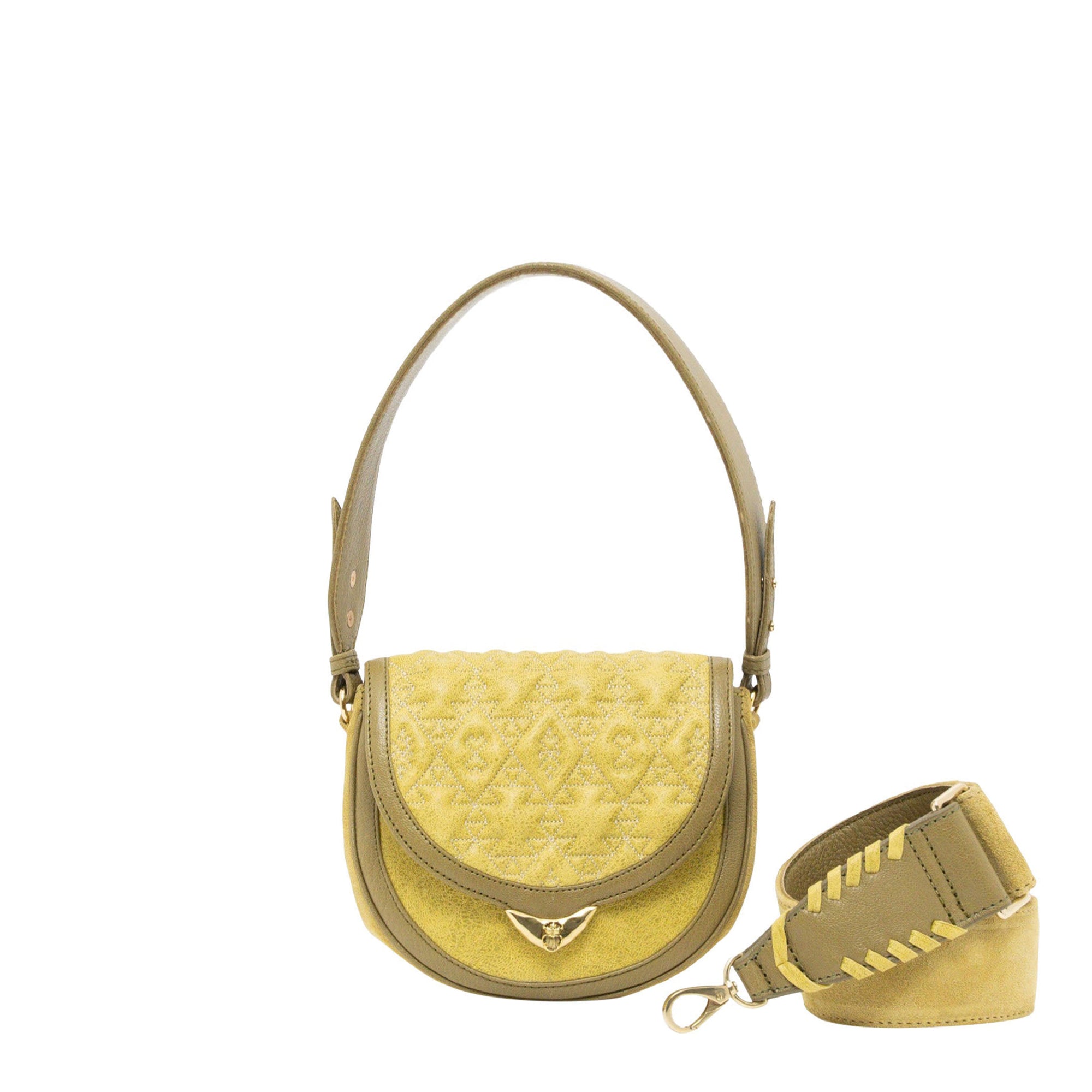Sac Victoria en cuir - Jaune Mais