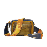 Sac Charly en lézard et python - Kaki & Navy