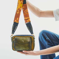 Sac Charly en lézard et python - Kaki & Navy