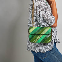 Ava bag in python - Patchwork Green