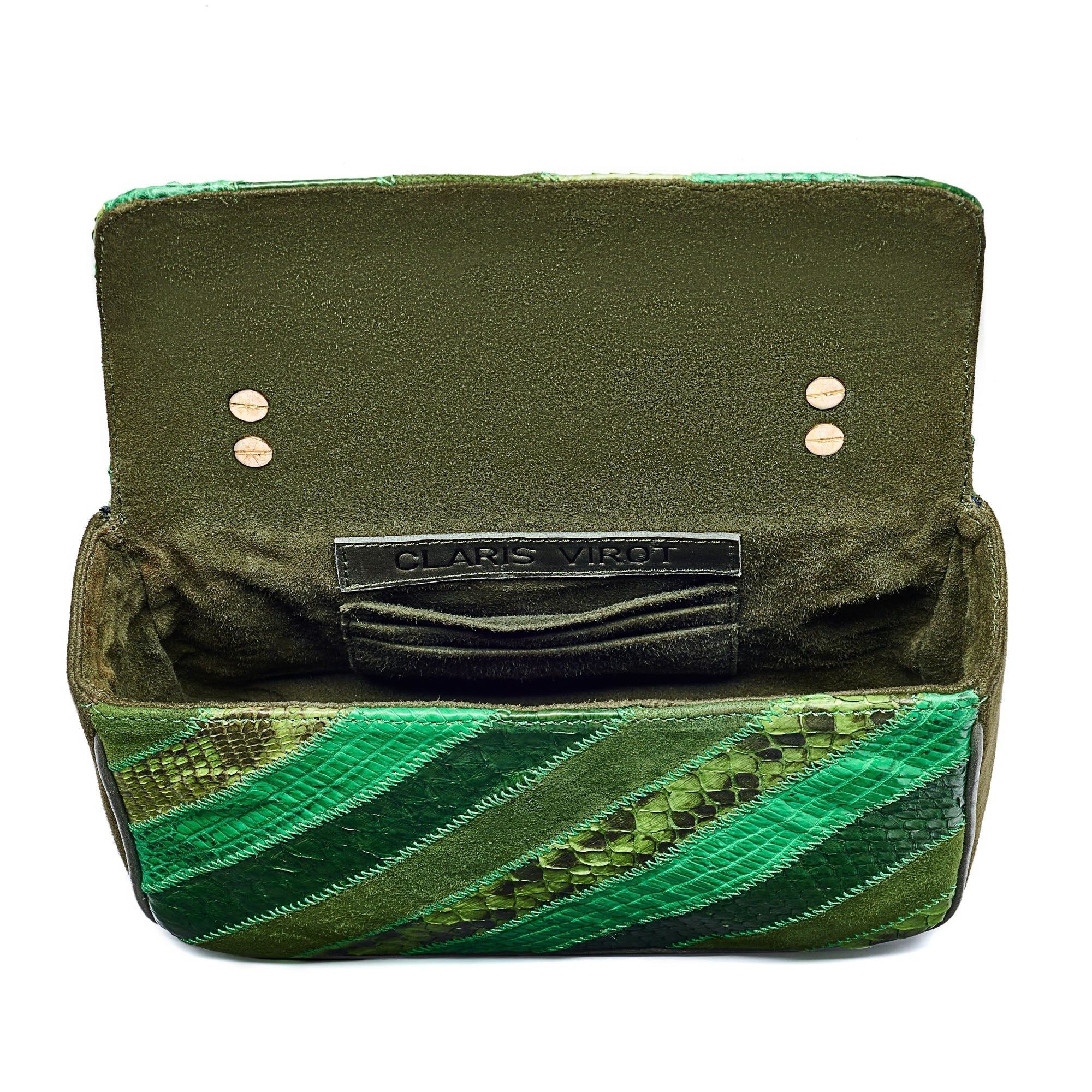 Ava bag in python - Patchwork Green
