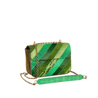 Ava bag in python - Patchwork Green