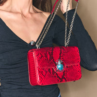 Sac medium Ava en cuir - Bleu